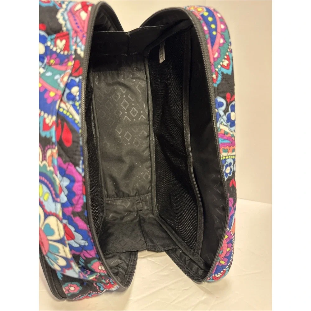 Vera Bradley Large Blush & Brush Makeup Case Cosmetic Bag - Haymarket Paisley